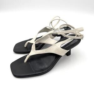 Steve Madden Rayger Ankle Strap Heel Sandal Women's Bone Multi Size US6.5M EU37
